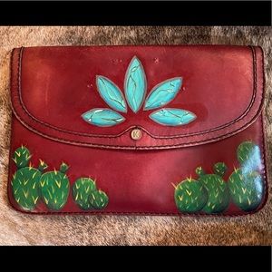 Hand painted red clutch